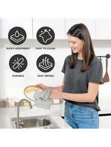 30/20 包可重复使用清洁抹布，超细纤维撕拉式抹布卷，洗碗布，灰色，厨房、浴室、家居、家居用品