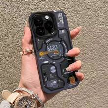 1pc Cool Punk Mechanical Chip Design Soft Phone Case, Shockproof Compatible With IPhone Apple 16 Pro Max/16/16 Pro/16 Plus/15/15 Pro Max/15 Pro/15Plus/14/14 Pro/14 Pro Max/14Plus