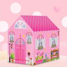 Carpa de juego Casa Rosa, Carpa de Casita Pequeña, Carpa Casa de Juego Rosa para Juegos de Roles, Apta para Interiores y Exteriores, Adecuada para Niñas y Niños, Mejor Regalo