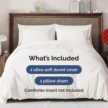 Cover Queen Size Set - Extra Soft Queen Size Duvet Cover 90 X 90 With 2 Pillow Shams - Hotel Luxury Easy Care And Fade Free W/ Zipper Closures & Ties - Breathable Bedding Set (Light Sage Green) - 02 - 古董白(無被子) - 查看 2
