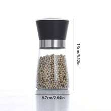1 件可调节陶瓷芯胡椒研磨器和海盐研磨器 - 便携式厨具，适用于户外露营、帐篷旅行、徒步旅行、烧烤和家庭厨房 - 带手动香料研磨器的防残盒 - 黑色 - 查看 11