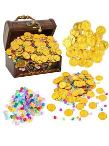 10/50/100 bunte Kunststoff-Goldmünzen, Simulation Kunststoff-Falschgeld, Piraten-Jagd-Spielmünzen, Schätze geeignet für Karnevalsspiele, Piratenparty-Deko-Geschenke, Jagd-Spielzeug-Zubehör, Goldmünzen-Belohnungspunkte, Halloween-Piraten-Spielsachen