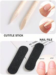20-Pack Portable Nail Cleaning Kit, Black Double Sided Mini Nail File And Cuticle Stick Manicure Supplies Pedicure Tools Nail Supplies