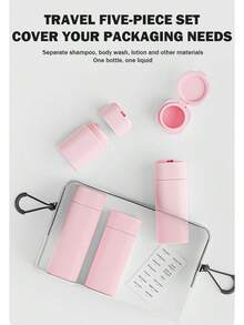 5pcs Travel Toiletry Bottles Set, High-Quality Leak-Proof Travel Bottles Set - Compact & Reusable, Perfect For Packing Shampoo, Conditioner, And Lotion - Easy Travel
