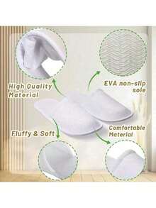 一次性拖鞋10/20双封闭式浴室拖鞋适合居家客人招待鞋便宜SPA - 彩色 - 查看 2