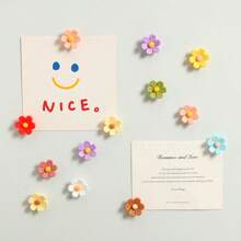 Imán de nevera decorativo de flores de resina de tres dimensiones con seis pétalos, creativo para el hogar de la cocina, pizarra fuerte para fotos y mensajes