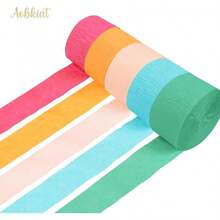 AOBKIAT Wedding Party Decorations, 5 Rolls Olive Green Khaki Crepe Paper Streamers For Green Boho Wedding, Birthday, Bridal/Baby Shower - Candy - 查看 2