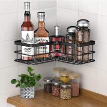 淋浴架，2 件装淋浴收纳架，适用于室内淋浴间，自粘式淋浴架，大容量防锈不锈钢浴室壁挂式收纳架，返校 - 棕色 - 查看 7