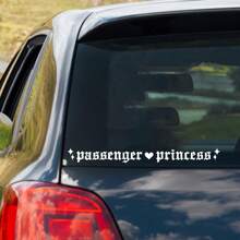 Passenger Princess Vinyl Car Decal, Girly Vinyl Sticker For Window, Fashion Vinyl Decal, Cute Car Accessories, Vinyl Car Decal For Women