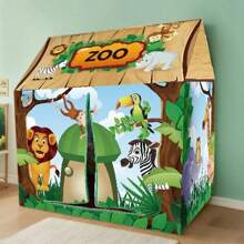 Tienda de campaña Casa del bosque, Carpa portátil para niños con bolsa de almacenamiento, Tienda de campaña temática de Casa de juegos para niños, Adecuado para niños y niñas como regalo de juguete pequeño de Casa de juegos, Ideal para cumpleaños, vacaciones (Tienda temática de Bosque verde)