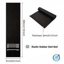 Dart Mat With 4 Throwing Distances Rubber Dartboards 300x62cm For Pub Club - Black - View 2