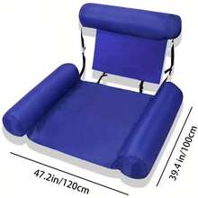 1pc Inflatable Swimming Pool Float Chair, Vibrant Colors, Durable Polyester Hammock Lounge With Armrests And Headrest, Relax At Beach, Lake Or Pool. Adult Swimming Pool Float, Available With Inflation Pump Set - Multicolor - View 10