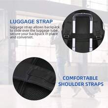 Black Multi-Layer Travel Backpack-UK - Black - View 2