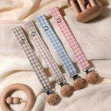 2 piezas Clip personalizado para chupete de bebé con estampado de lunares lindos, patrones personalizados para niños y niñas, clip universal calmante para chupete de bebé personalizado, - Multicolor - Ver 8
