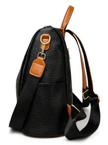 Large Capacity Women's Backpack With Adjustable Strap, Crocodile Leather Texture, Suitable For Commuting, Casual Use, And Travel