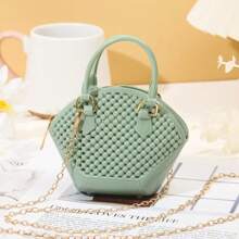 Fashion Women's Bag One Shoulder Hand-Held Crossbody Bag Chain Jelly Bag Mini Pearl Shell Bag, School Backpack
