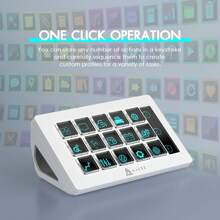 Stream Studio Controller ATTACK SHARK * A.JAZZ AKP153 Stream Studio Controller Keypad Type-C Wired With 15 Macro LCD Key&1 Side Screen Display Detachable Stand