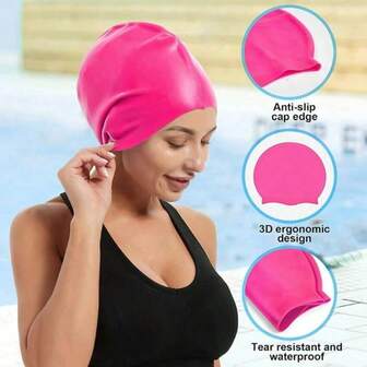 1pc Large-Sized Swimming Caps Are Specially Designed For Both Men And Women, Suitable For Long And Thick Curly Hair And Braids, Braided, African-Style Braids, Keeping Your Hair Dry, Swimming Pool And Beach Swimming Caps