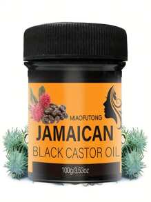 1 pieza de 100g Crema para el cuidado del cabello con aceite de ricino negro jamaicano - Puro prensado en frío para hidratar el cabelludo y el cabello, fortalecer, promover un cabello saludable, apto para cabello normal, unisex adulto, con ingrediente de aceite de coco hidratante