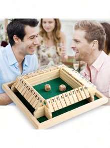 1 Juego de Mesa de Madera, Juego de Mesa Digital Clásico de 4 Paneles con Volteo, Apto para 2-4 Jugadores para Participar al Mismo Tiempo, Simple y Divertido para Fiestas Familiares, Adecuado para Juegos de Mesa de Adultos, Regalos de Halloween y Navidad