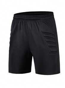 2pcs/Set Goalkeeper Jersey With Foam Elbow Pads, Chest Anti-Slip Rubber Strips, Long Sleeve Breathable Quick-Dry Striped T-Shirt + Goalkeeper Shorts With Elastic Waist, Suitable For Training And Matches