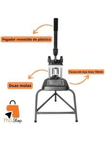 Picador Cabrita para Cortar Batatas Fritas - Picador Profissional de Legume - Preto - Visão 2