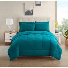 JIANGTAO-Dorm Room Essentials College Bedding Comforter Set 5 Piece Twin XL Size Bed In A Bag For College Students Boys And Girls, Twin XL, Navy Blue - 藍綠色 - 查看 1