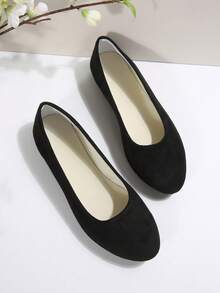 2025 Herbst Damen Ballettschuhe Slip-On Sommerschuhe - Schwarze Runde Zehe Flache Lässig Loafer für Damen, leicht atmungsaktiv bequem für den täglichen Gebrauch