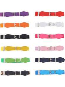 儿童可调节松紧腰带 儿童幼儿腰带 针扣腰带 适合女童，30-65 厘米（纯色和豹纹） - 均碼 - 查看 3