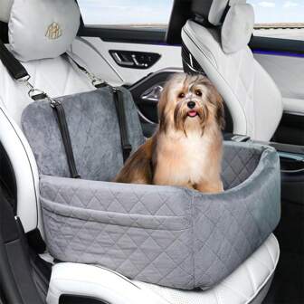 Zomerupgrade! Luxe draagbare hondenautostoel in 5 kleuren, stijlvolle reismand, ademend materiaal, veiligheidsriem voor kleine en middelgrote honden, reisverhoger met stevig ontwerp