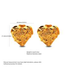 1 paire de boucles d'oreilles cloutées en acier inoxydable texturé en forme de cœur et d'étoile, convenant pour le port quotidien des femmes