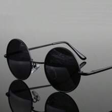 Lunettes rondes rétro , lunettes de mode à miroir Prince réfléchissantes, petits verres de lunettes circulaires unisexes
