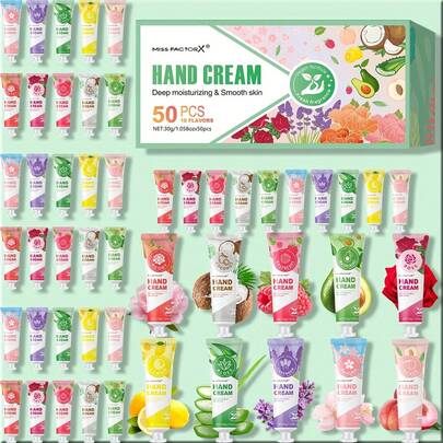 50pcs/Box Hand Cream Gift Set - Vitamin E Essence 24-Hour Non-Greasy Moisturizer For Men & Women, Daily Care, Long-Lasting Fragrance - Luxury Gift Set Recommended