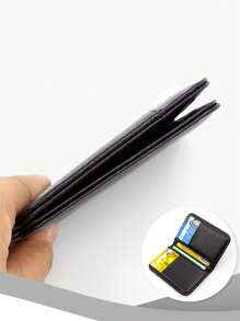1pc Thin Compact Cardholder, Unisex Minimalist Card Case, Anti-Theft & Demagnetization, Multi-Card Slots, ID Card Holder