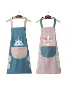 2/1 pieza Delantal impermeable y resistente al aceite de alta calidad para cocinar, delantal de cocina de moda para hombres y mujeres, uniforme de trabajo para adultos