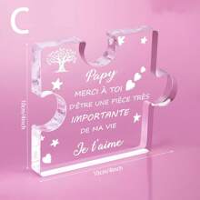 Regalo para papá, regalo del Día del Padre, Rompecabezas de bloque de acrílico con grabado, regalo de cumpleaños para papá, regalo para papá, regalo de Navidad para papá, regalo del Día de San Valentín para hombres