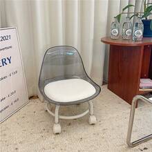 1pc Swivel Stool, Minimalist & Fashionable Backrest Lumbar Support Acrylic Low Stool, Small Chair - Multicolor - View 8