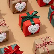 可定制的心形标志贴纸 - 采用优质耐用材料制成，表面光滑，非常适合婚礼、生日和日常使用。 - 彩色 - 查看 5