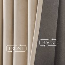 4 Panels Velvet Curtains Blackout Thermal Insulated Rod Pocket Drapes For Bedroom Living Room , Super Soft Velvet Drapes For Bedroom Living Room Thermal Insulated Window Drapes Machine Washable - 米色 - 查看 6