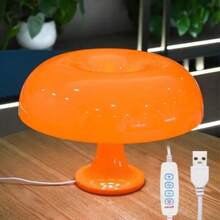 1pc LED Mushroom Decorative Table Lamp, USB Powered Reading Light/Eye Protection Lamp, 3-Color Dimmable Orange/White Mushroom Modern Romantic Artistic Table Lamp, Suitable For Home Decor Mood Light, Applicable To Bedroom, Living Room, Tea Room, Party Decoration - Mushroom Table Lamp - View 10