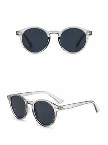1/2 buc ochelari de soare rotunzi unisex casual Ombre retro cu lentile, rame din plastic durabile, potriviți pentru plajă, vacanță și sporturi în aer liber