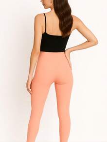 Pantalón Skinny de Tiro Alto en Colores Variados con Corte Entallado y Estilo Minimalista – Ideal para un Look Chic y Elegante - Rosa - Ver 2