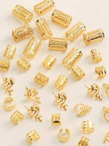 30/40/80PCS Set Hair Jewelry For Braids Accessories, Y2K Hair Beads For Braids, Gold Silver Star Hair Accessories, Braids Rings Cuffs Clips For Dreadlock Accessories Dreadlock Beads Metal Hair Clips Decoration
