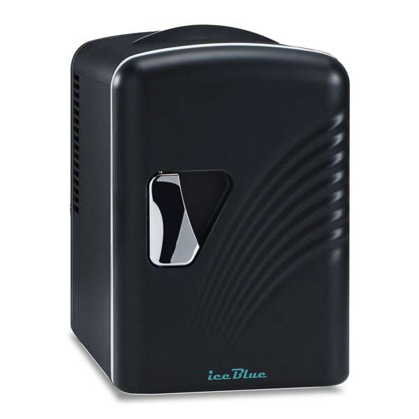 iceBlue 4L Deluxe Portable Mini Fridge - Skincare Fridge With Heating And Refrigeration Functions That Can Hold Up To Six 12-Ounce Cans, Available In Pink And White.