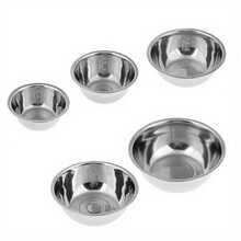 The Stainless Steel Mixing Bowl Set Is Suitable For Kitchens And Is A Nested Bowl That Can Be Cleaned In A Dishwasher. It Is Used For Cooking, Baking And Meal Preparation. - 5 cái - Xem 5