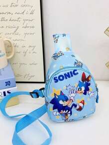 Bolsa con impresión de dibujos animados para niños, de diseño de moda y plateado, de construcción ligera y resistente, de gran capacidad, con un diseño dulce y lindo, ideal como regalo de vacaciones, cumpleaños, Navidad, para viajes, deportes al aire libre, para organizar tus esenciales con estilo.