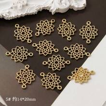 5/10 peças Conector Pingente de Brinco em Forma de Estrela, Círculo, Borboleta, Flor, Estilo Barroco em Liga de Zinco, Suprimentos de Artesanato DIY