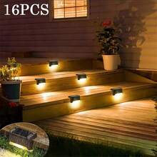 16 Pack Fence Post Solar Lights For Patio Pool Stairs Step And Pathway, Weatherproof LED Deck Lights Solar Powered Outdoor Lights