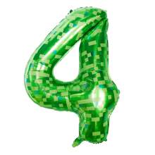 Mtrong Te 1 Stück 40 Zoll mosaik-grüner Zahl-Aluminiumfolie Ballon Geburtstag Hochzeit Spiel Tiere Wald Motiv Party Veranstaltung Dekoration Szenenanordnung