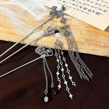 Hair Pins - 古銀蝴蝶流蘇 - 查看 6